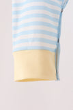 Blue airplane embroidery stripe romper Aaria Tees