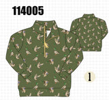 Green mallard zip pullover Aaria Tees