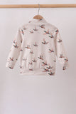 Khaki Duck Print Gingham Pullover Aaria Tees