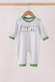 Green tools embroidery romper Aaria Tees