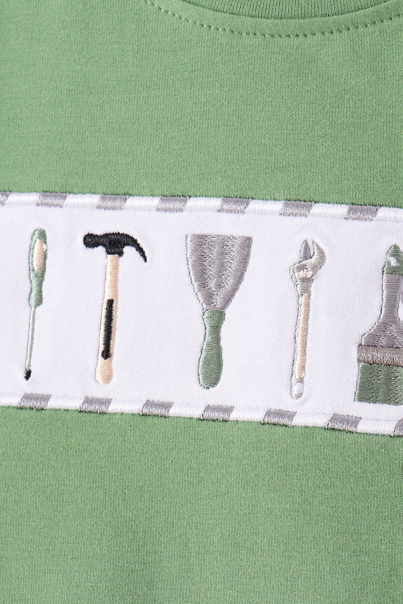 Green tools embroidery pants set - Aaria Tees Aaria Tees