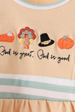 God is great god is good embroidery ruffle bubble Aaria Tees