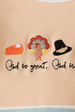 God is great god is good embroidery ruffle bloomer set Aaria Tees