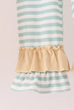 God is great god is good embroidery ruffle pants set Aaria Tees