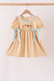 God is great god is good embroidery ruffle dress Aaria Tees