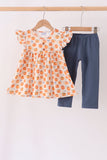 Pumpkin Bow Ruffle Pants Set - Aaria Tees Aaria Tees