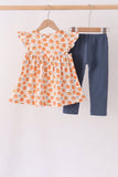Pumpkin Bow Ruffle Pants Set - Aaria Tees Aaria Tees