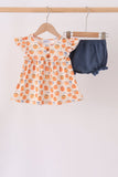 Pumpkin Bow Ruffle Bloomer Set - Aaria Tees Aaria Tees