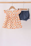 Pumpkin Bow Ruffle Bloomer Set - Aaria Tees Aaria Tees