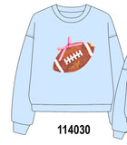 Blue football sequin mom&me top Aaria Tees