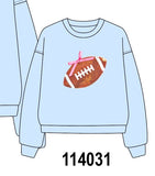 Blue football sequin mom&me top Aaria Tees