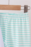 Green excavator french knot stripe pants set - Aaria Tees Aaria Tees