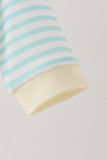 Green excavator french knot stripe romper Aaria Tees
