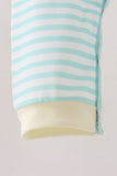 Green excavator french knot stripe romper Aaria Tees
