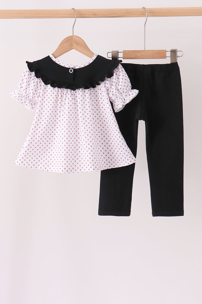 Black Ghost Embroidery Pants Set - Aaria Tees Aaria Tees
