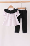 Black Ghost Embroidery Pants Set - Aaria Tees Aaria Tees