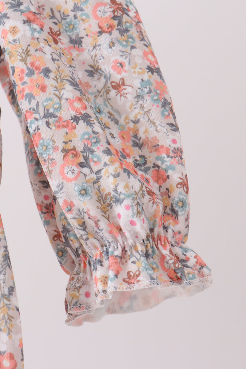 Floral smocked lace bubble - Aaria Tees Aaria Tees