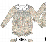 Floral smocked lace bubble Aaria Tees