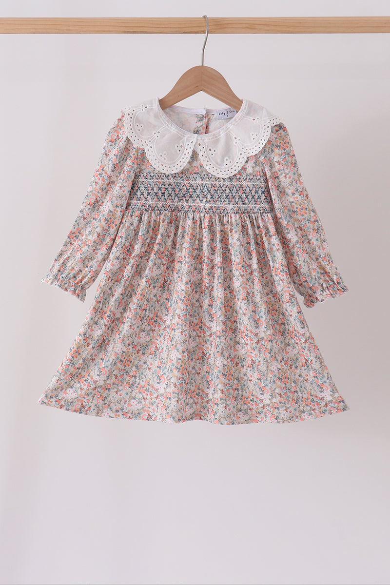 Floral smocked lace dress - Aaria Tees