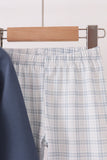 Teal pocket plaid pants set - Aaria Tees Aaria Tees
