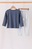 Teal pocket plaid pants set - Aaria Tees Aaria Tees