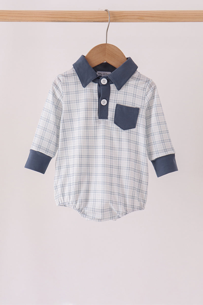Teal pocket plaid bubble - Aaria Tees