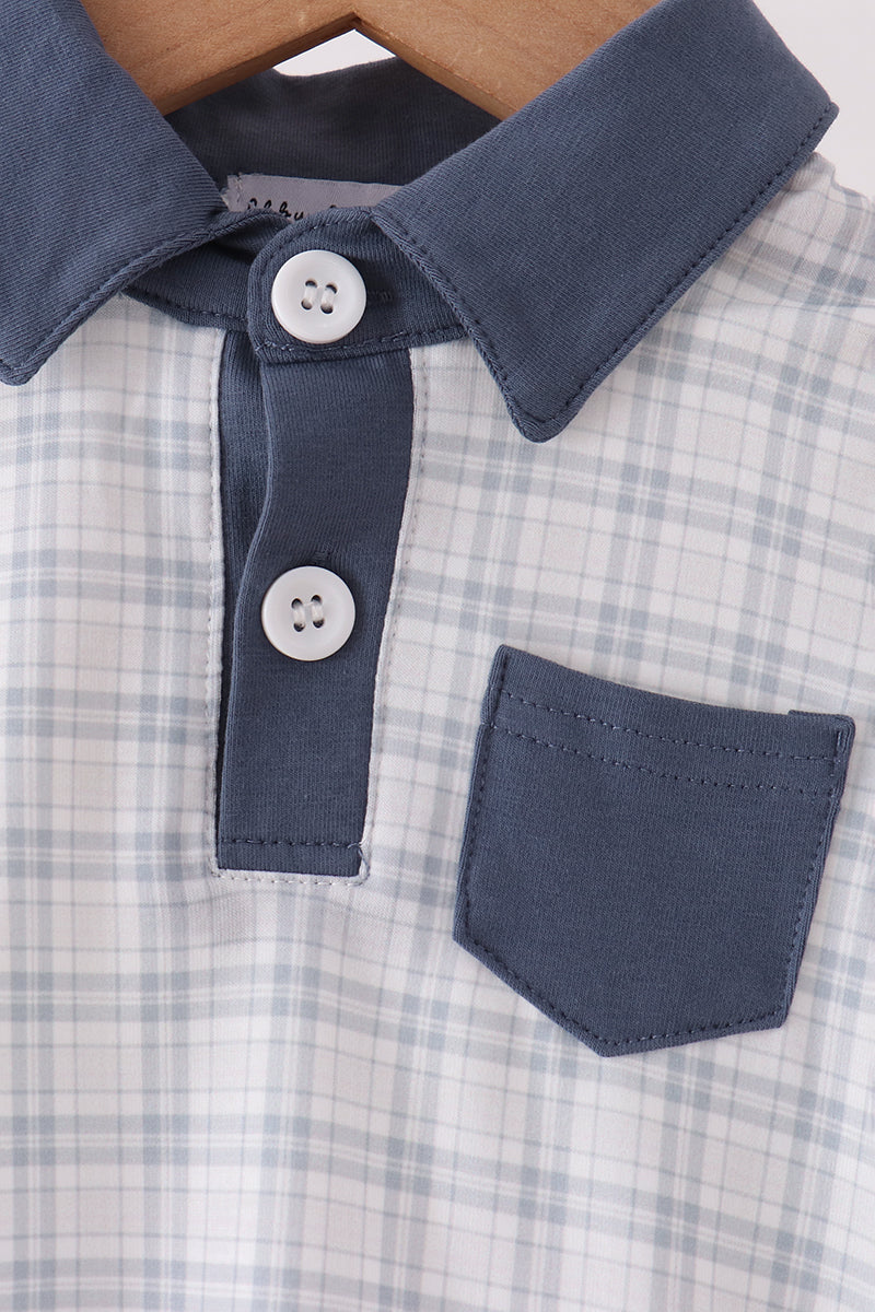 Teal pocket plaid bubble - Aaria Tees Aaria Tees