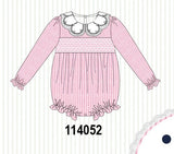Pink corduroy lace smocked bubble Aaria Tees