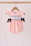 Pink Ghost Embroidery Ruffle Bubble - Aaria Tees Aaria Tees