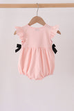Pink Ghost Embroidery Ruffle Bubble - Aaria Tees Aaria Tees