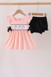 Pink Ghost Embroidery Ruffle Bloomer Set - Aaria Tees Aaria Tees