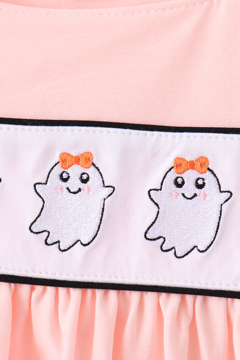 Pink Ghost Embroidery Ruffle Bloomer Set - Aaria Tees Aaria Tees