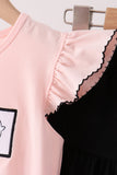 Pink Ghost Embroidery Ruffle Skorts Set - Aaria Tees Aaria Tees