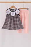Pink Ghost Embroidery Pants Set - Aaria Tees Aaria Tees