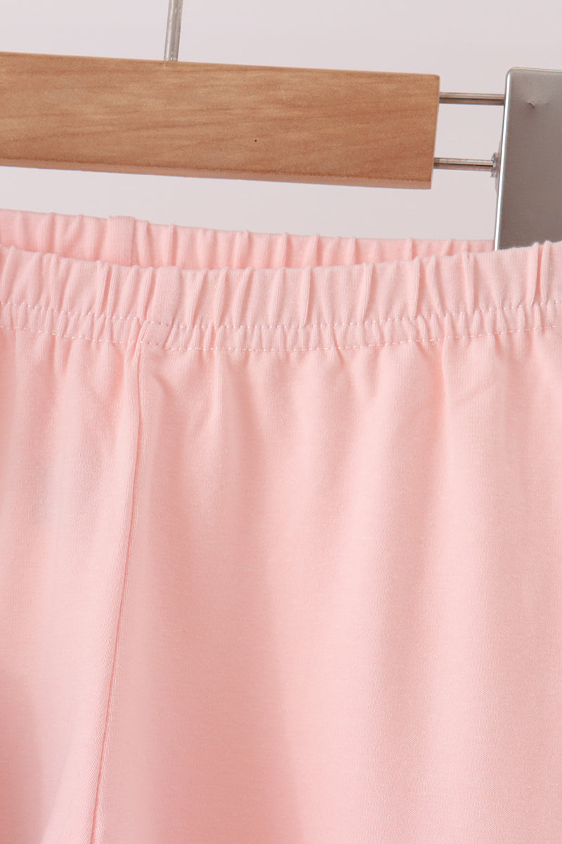 Pink Ghost Embroidery Pants Set - Aaria Tees Aaria Tees