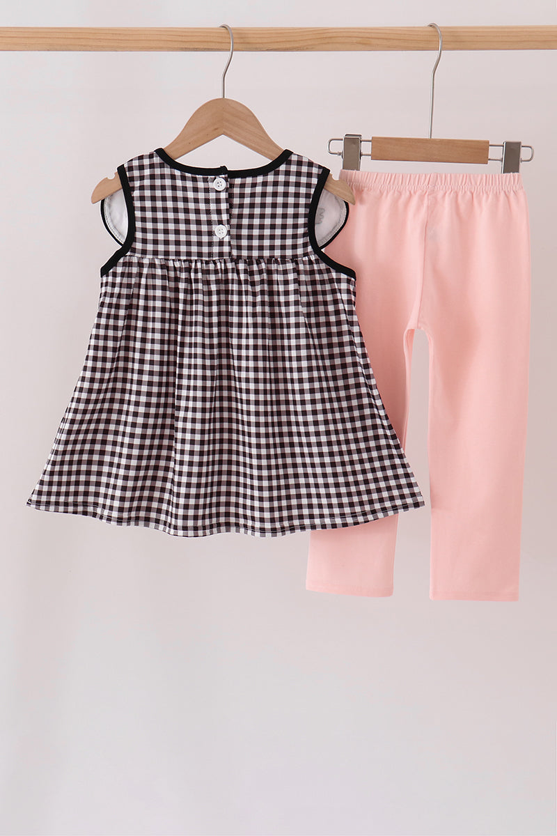 Pink Ghost Embroidery Pants Set - Aaria Tees Aaria Tees
