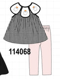 Pink Ghost Embroidery Pants Set Aaria Tees