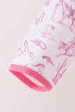 Pink Cowboy boots Smocked Bloomer Set Aaria Tees