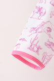 Pink Cowboy boots Smocked Pants Set Aaria Tees