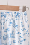 Blue Cowboy Smocked Pants Set Aaria Tees