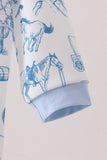 Blue Cowboy Smocked Romper Aaria Tees