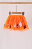 Orange pumpkin bat sequin tutu skirts Aaria Tees