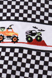 Black car embroidery checkered bubble Aaria Tees