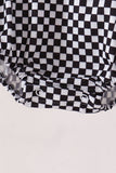 Black car embroidery checkered bubble Aaria Tees