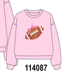 Pink football sequin mom&me top Aaria Tees