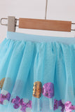 Blue sweet sequin tutu skirts Aaria Tees