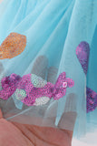 Blue sweet sequin tutu skirts Aaria Tees