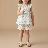 Organic Flutter Top & Shorts Set - Poppy - Aaria Tees Aaria Tees
