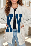 Light Grey Casual KY Open Front Tunic Sweatshirt Aaria Tees