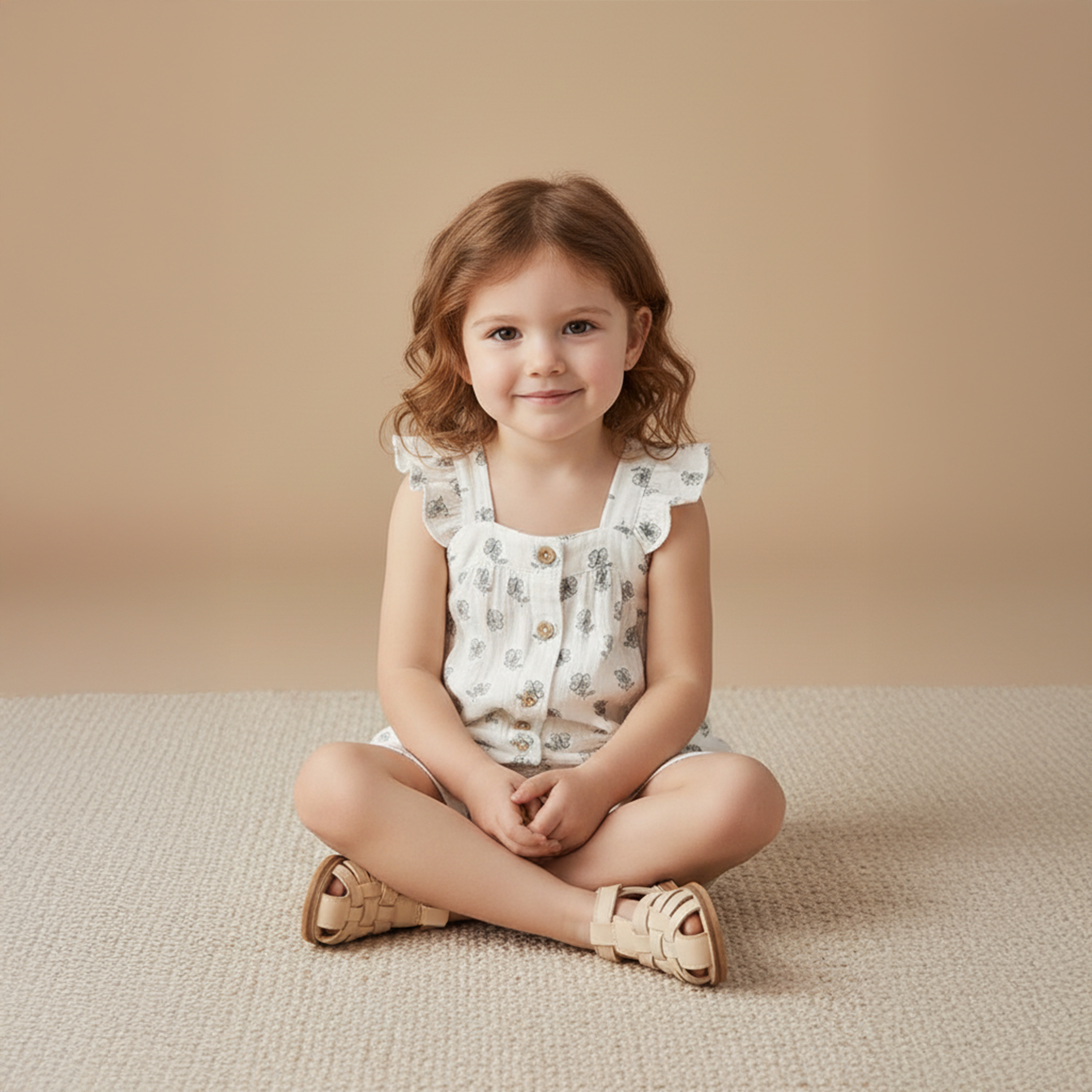 Organic Flutter Top & Shorts Set - Poppy - Aaria Tees Aaria Tees